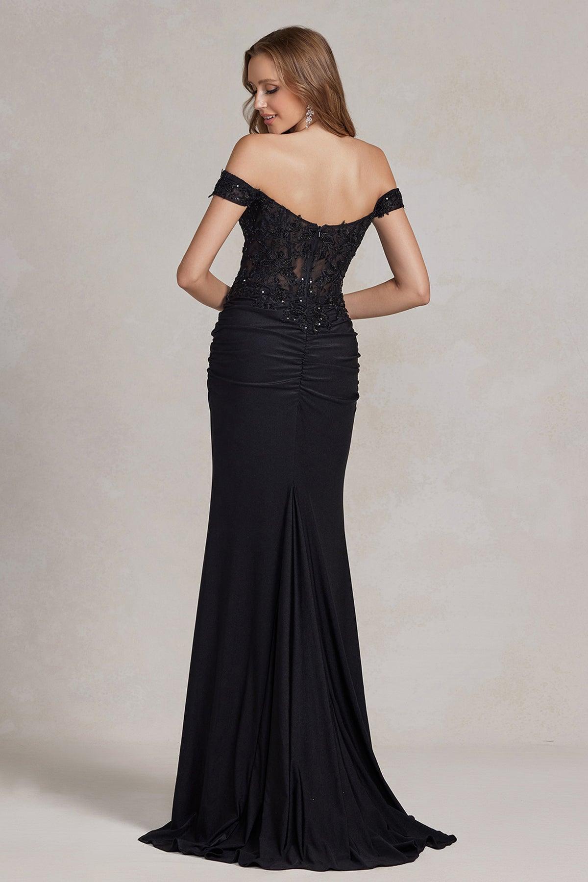 Nox Anabel E1184 Long Off Shoulder Prom Dress