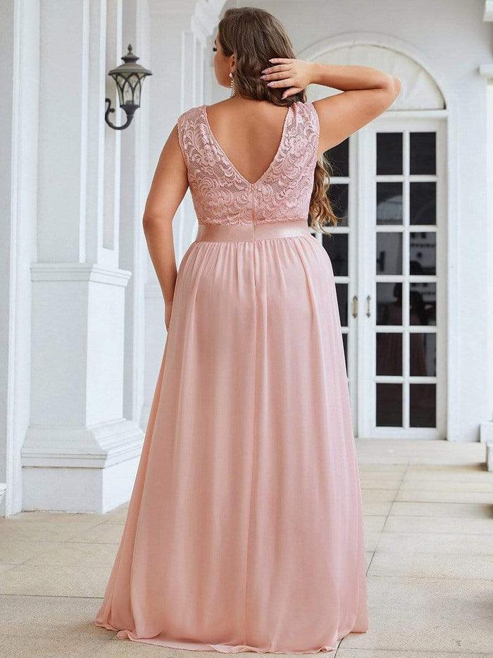 Pink Long Formal Sleeveless Evening Dress