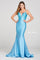 Prom Dresses Beaded Long Formal Fitted Prom Gown Powder Blue