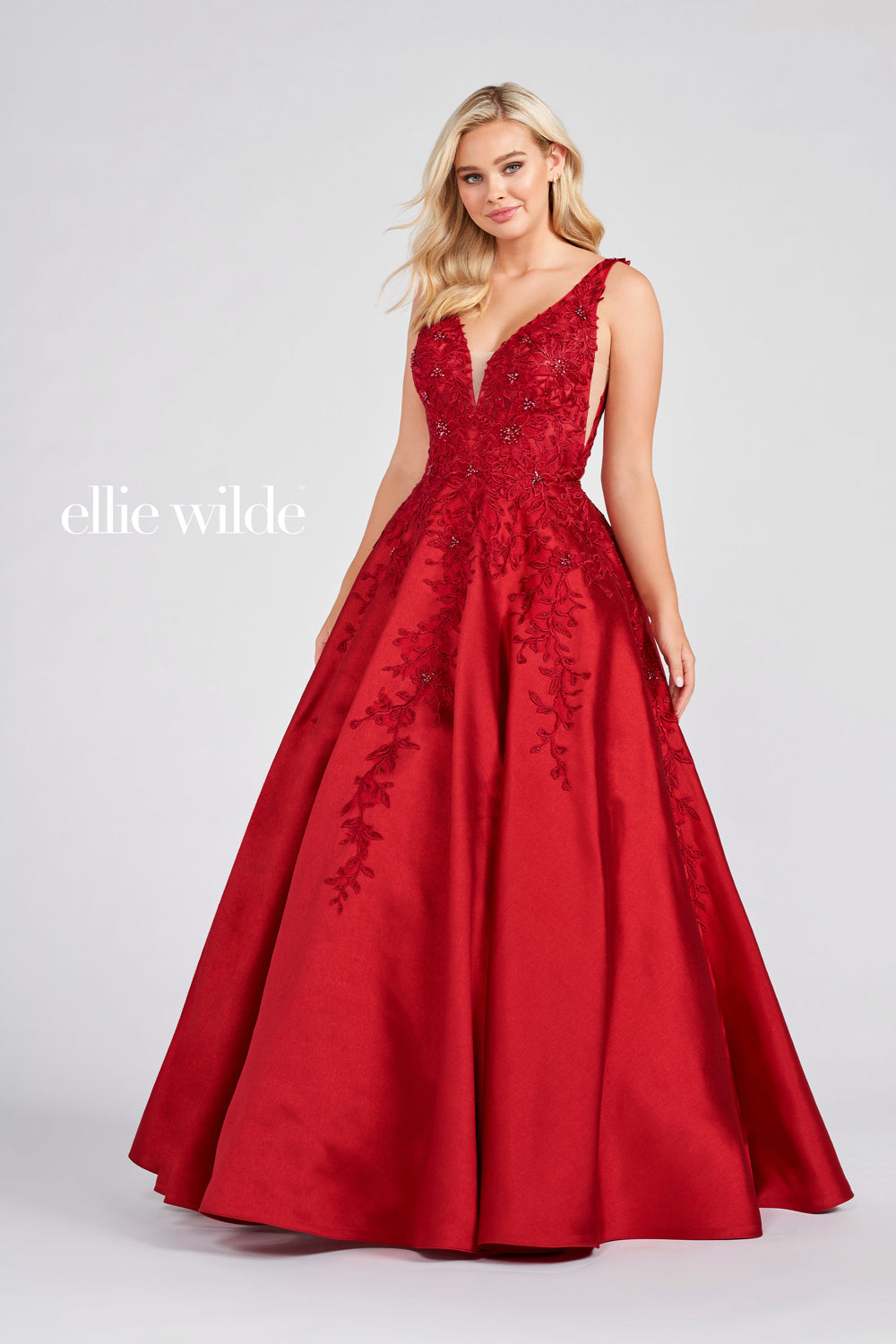 Ellie Wilde EW120115 Long Ball Gown Pocket Prom Dress
