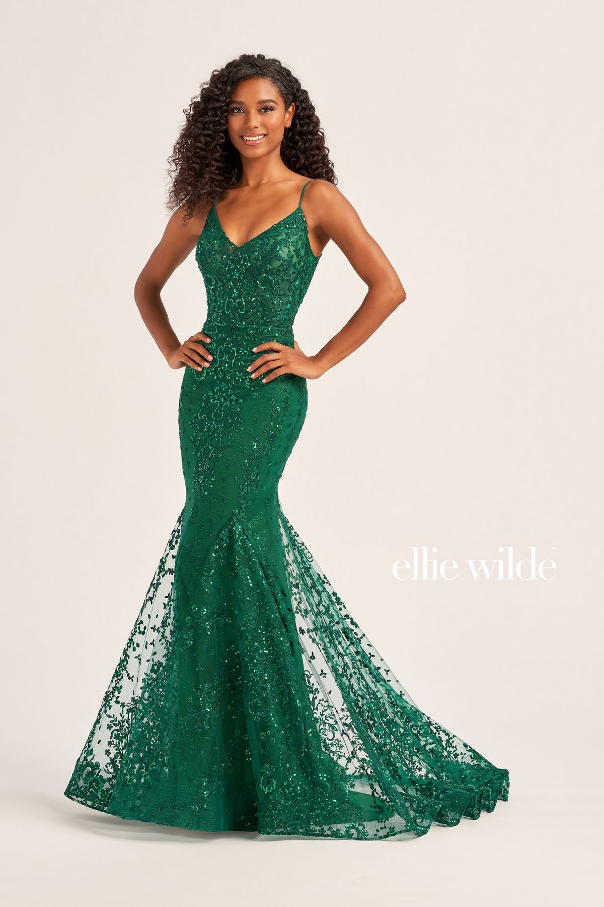 Ellie Wilde EW34030 Prom Glitter Mermaid Formal Evening Dress
