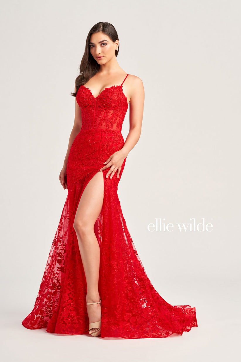 Light Blue Ellie Wilde EW35005 Long Formal Mermaid Glitter Prom Dress ...