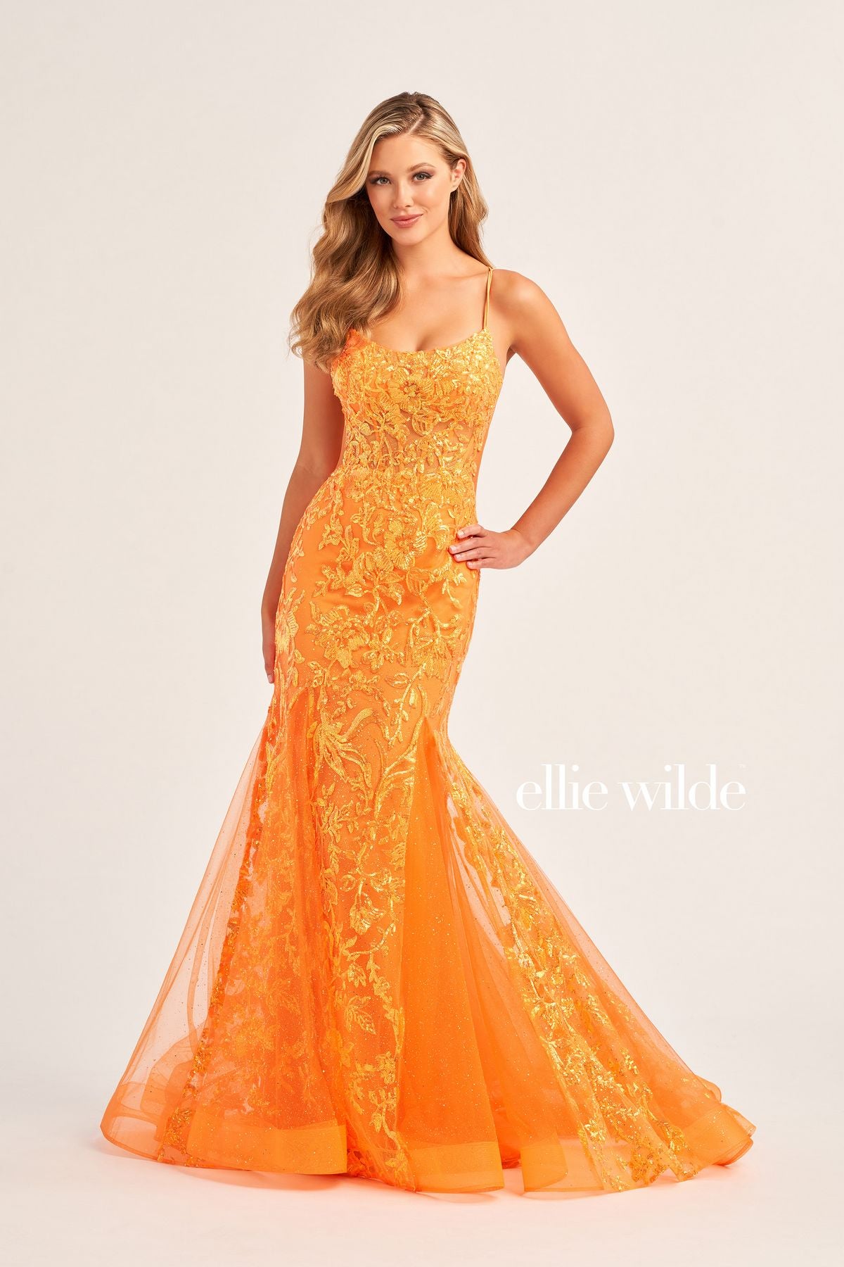Ellie Wilde EW35008 Long Mermaid Glitter Prom Gown