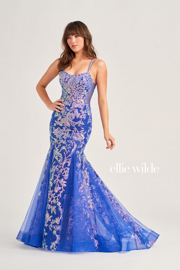 Ellie Wilde EW35008 Long Mermaid Glitter Prom Gown