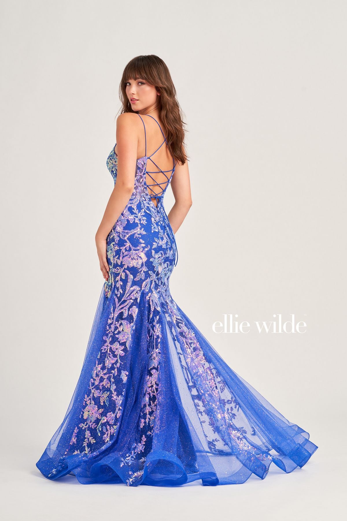 Ellie Wilde EW35008 Long Mermaid Glitter Prom Gown