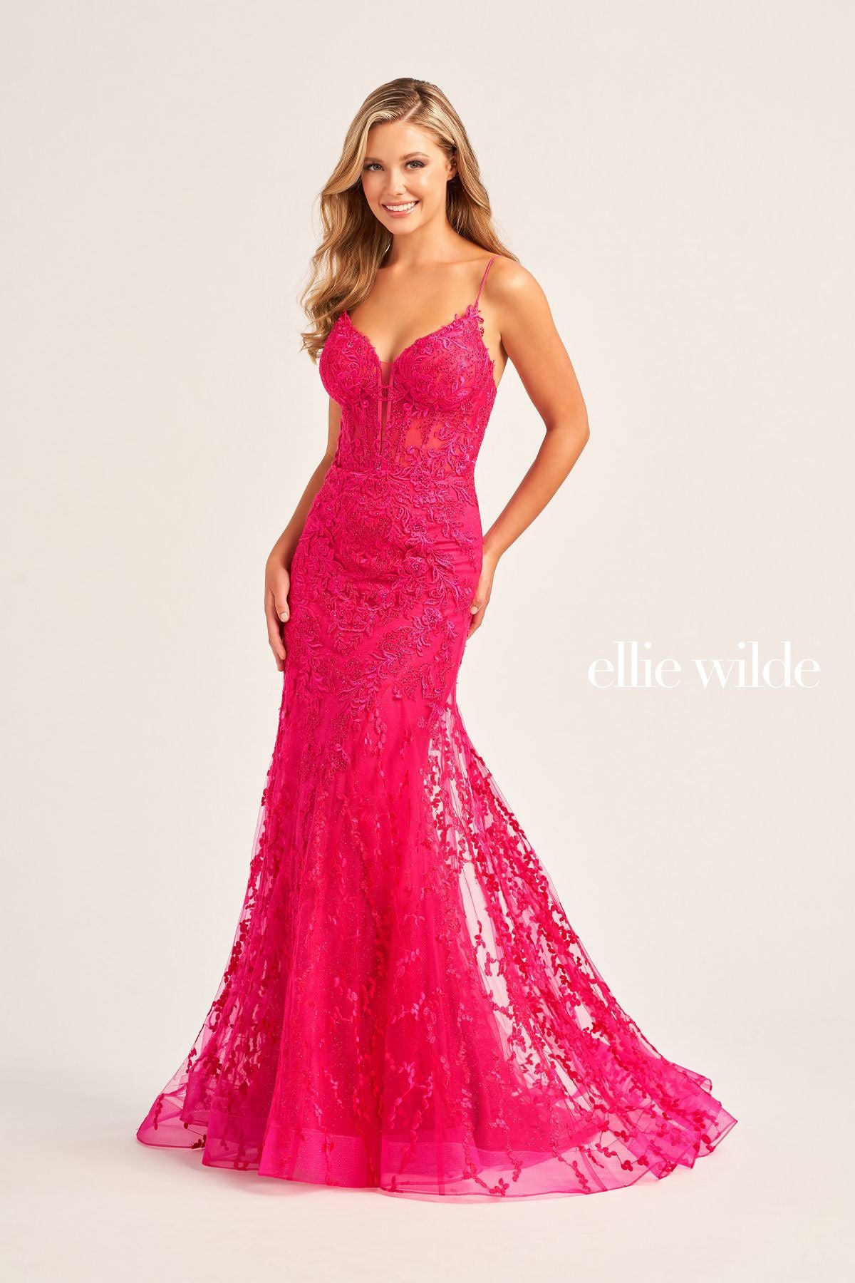 Prom Dresses Long Fitted Formal Glitter Prom Dress Magenta
