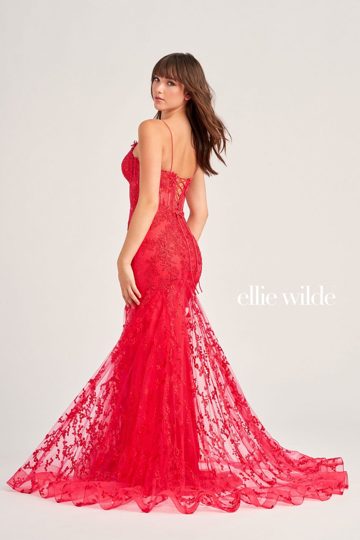Ellie Wilde EW35010 Long Fitted Formal Glitter Prom Dress