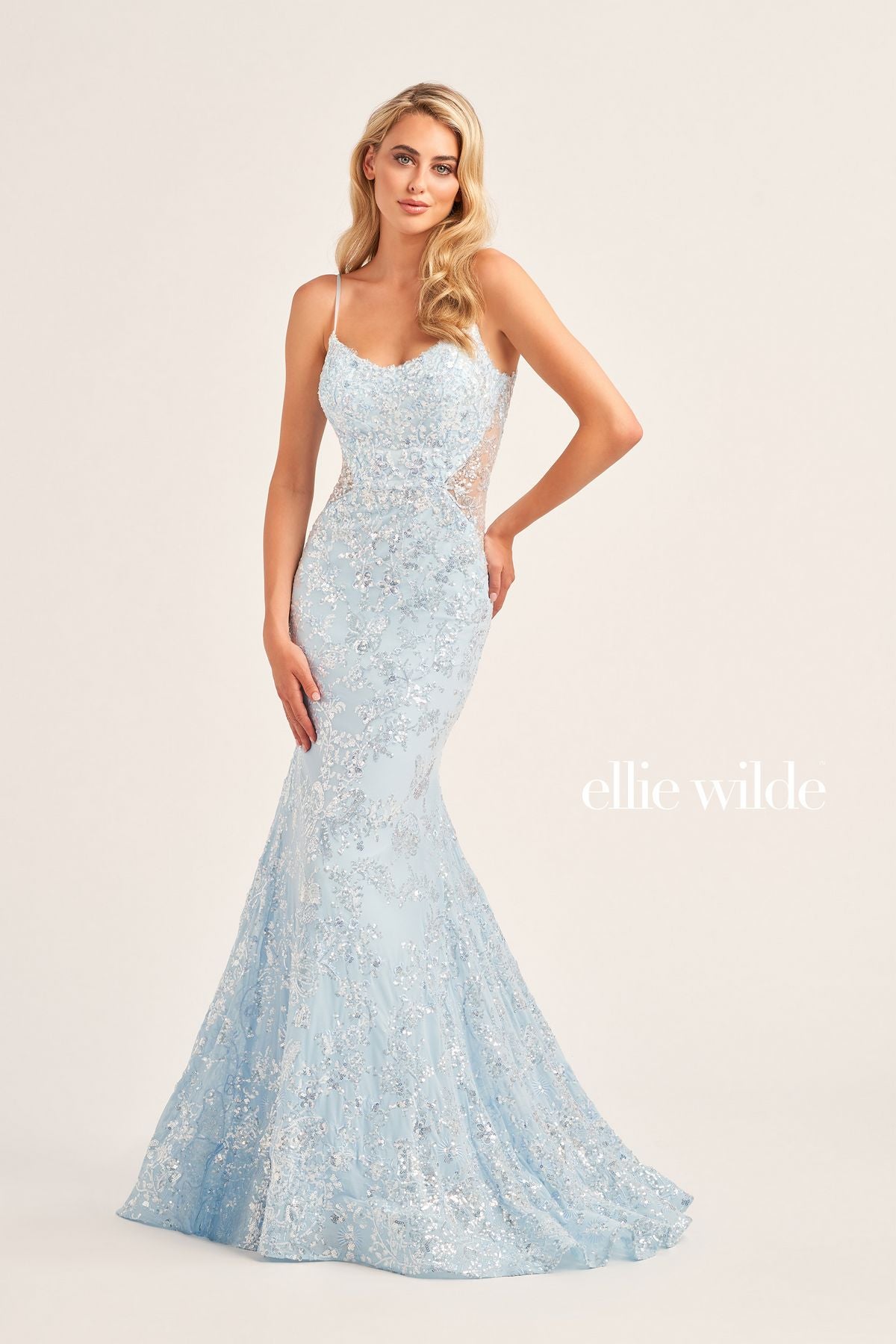 Ellie Wilde EW35015 Long Beaded Formal Prom Gown