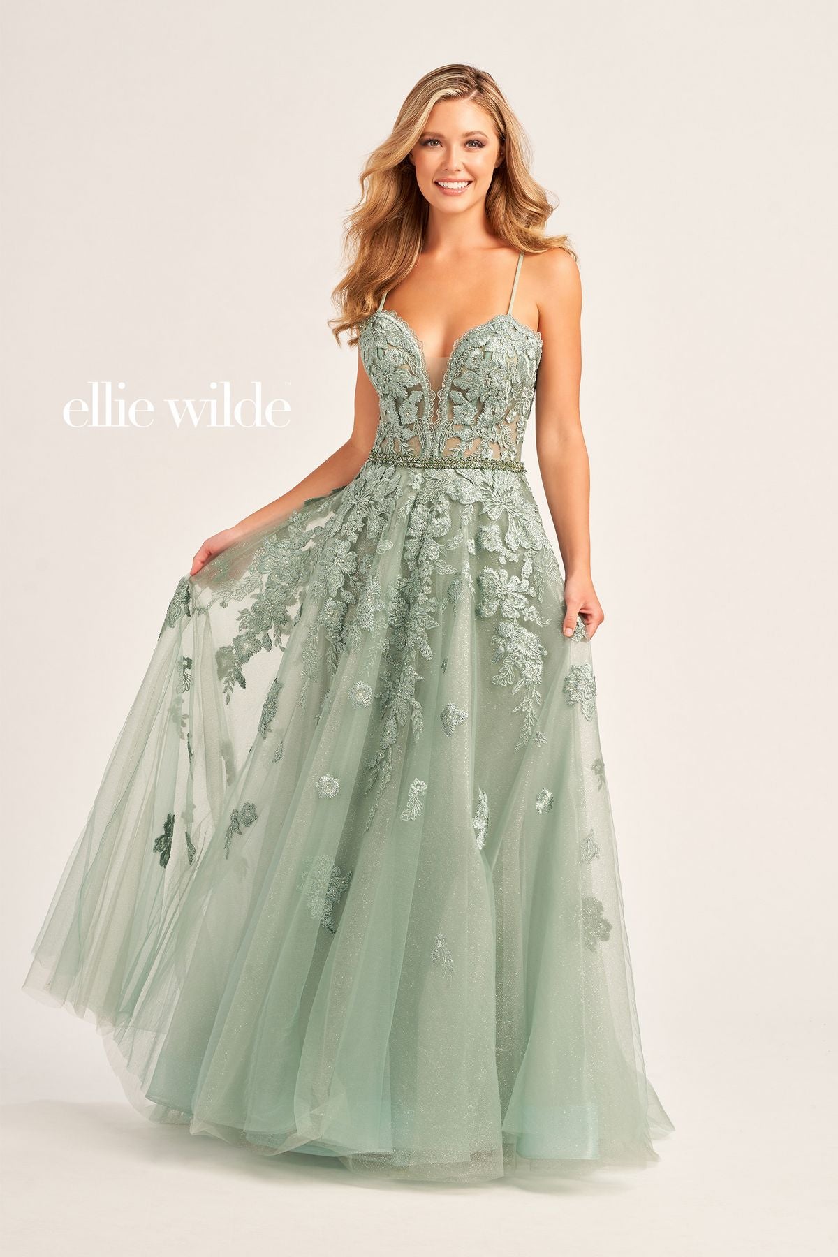 Ellie Wilde EW35016 Long Formal Beaded Prom Gown