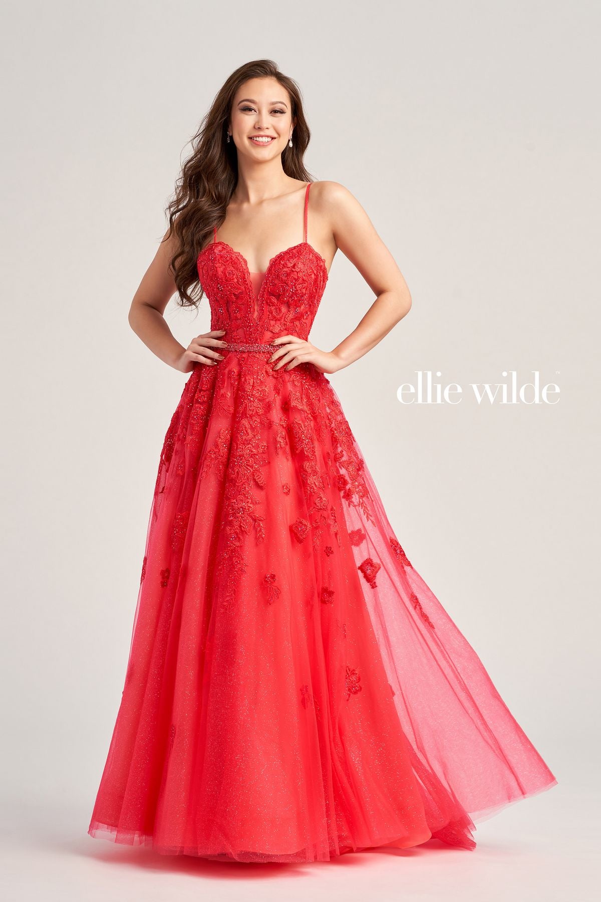 Ellie Wilde EW35016 Formal Glitter Prom Long Gown – The Dress Outlet