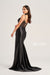 Prom Dresses Long Fitted Applique Prom Formal Gown Black