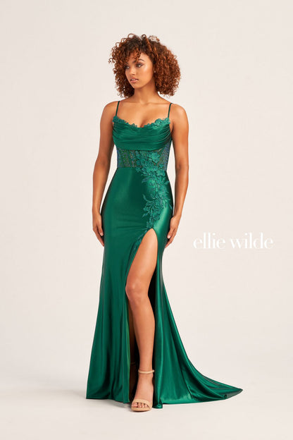 Prom Dresses Long Fitted Applique Prom Formal Gown Emerald