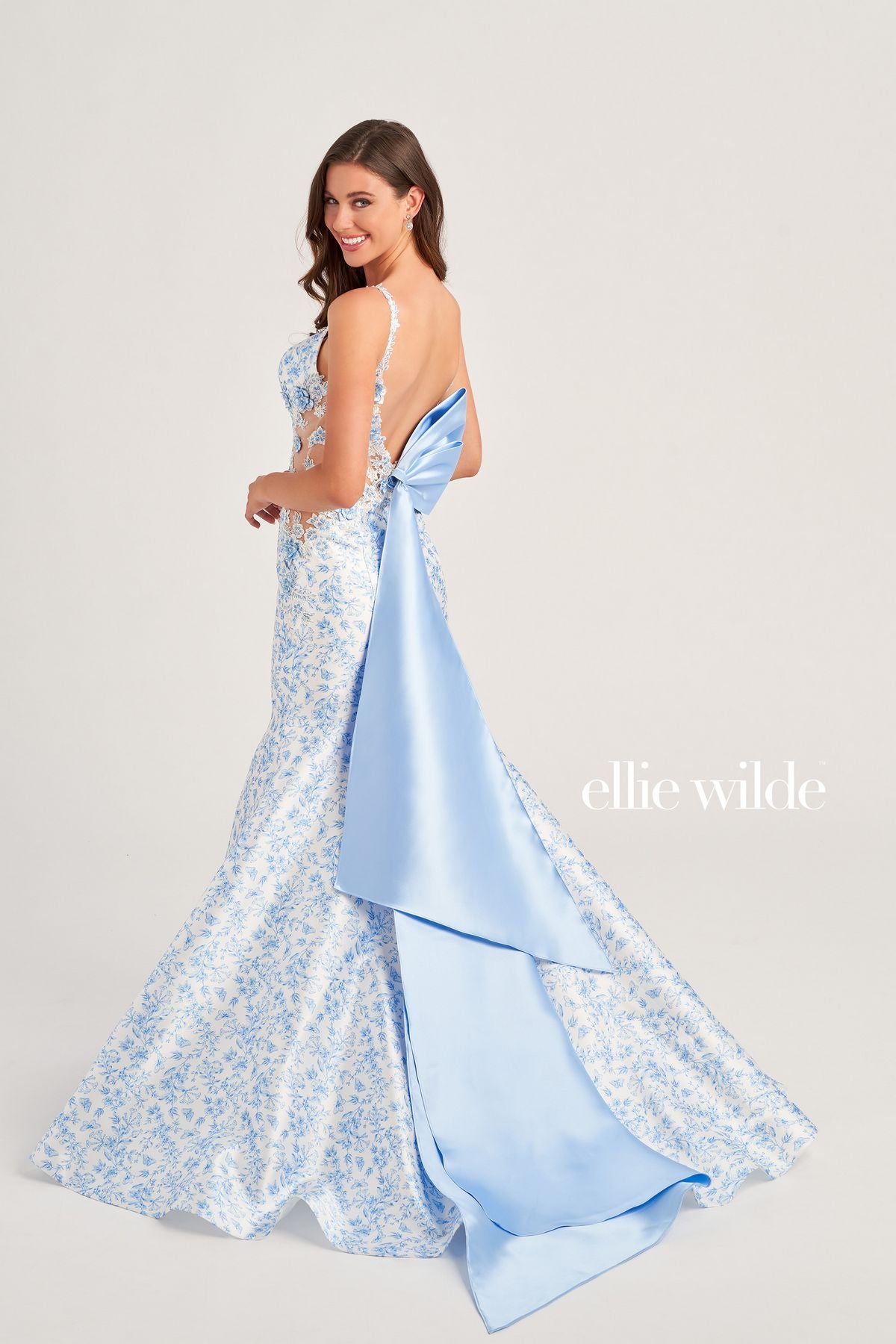Ellie Wilde EW35033 Long Formal Mermaid Overskirt Prom Gown