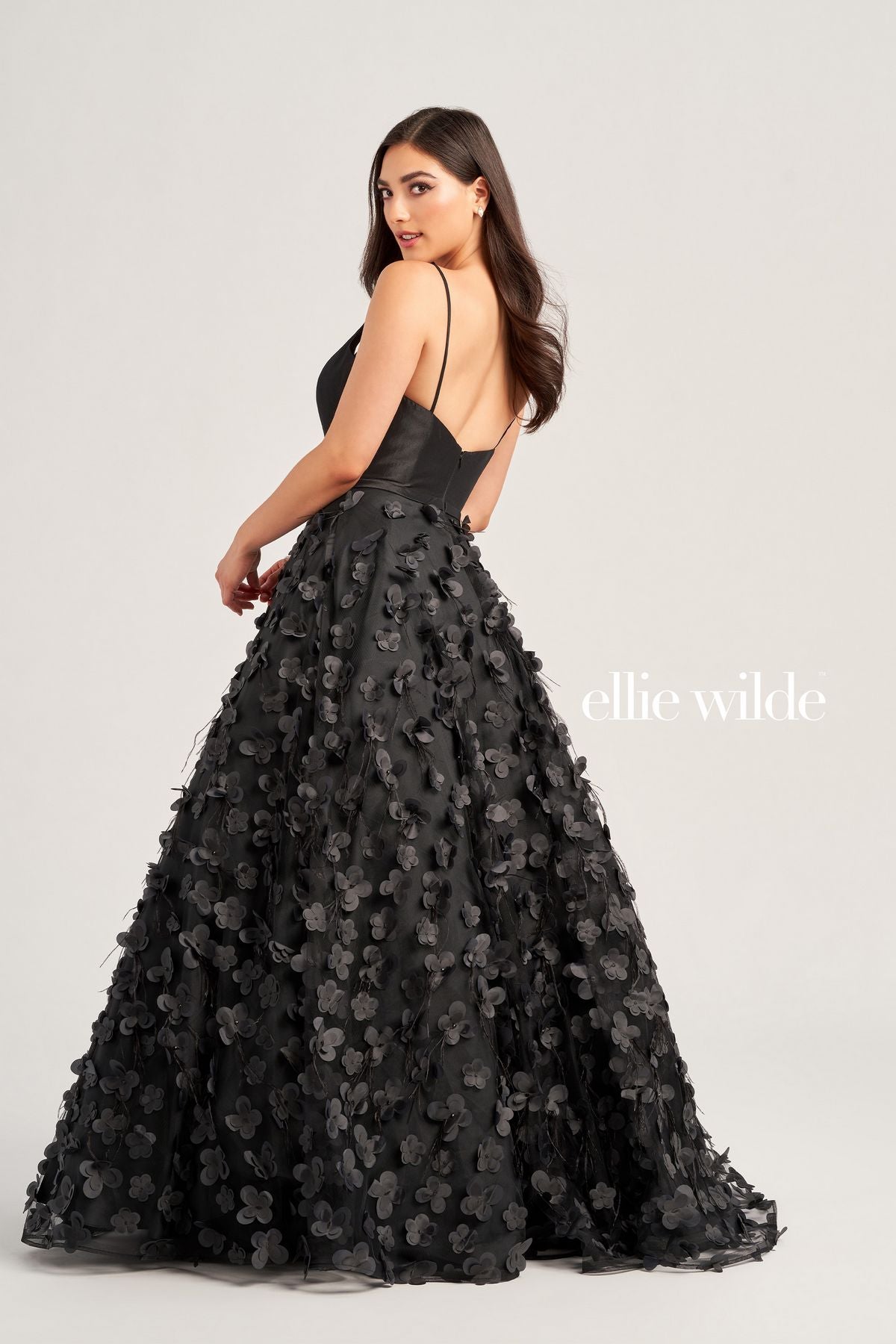 Black Ellie Wilde EW35037 Long Formal Pocket Prom Ball Gown for $579.0