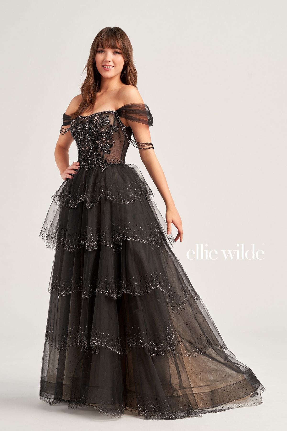 Prom Dresses Prom Long Beaded Ball Gown Black/Champagne
