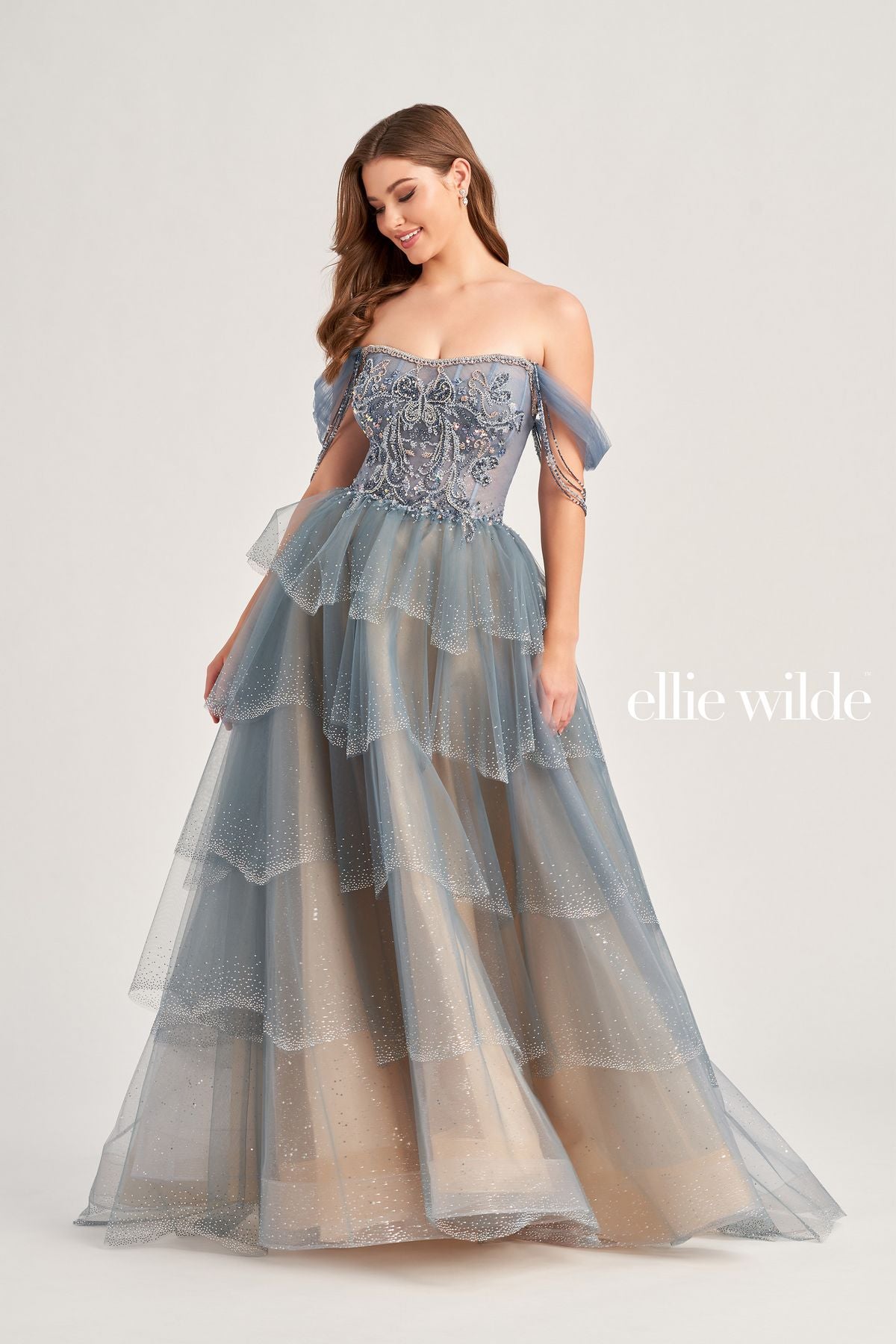 Ellie Wilde EW35040 Prom Long Beaded Ball Gown