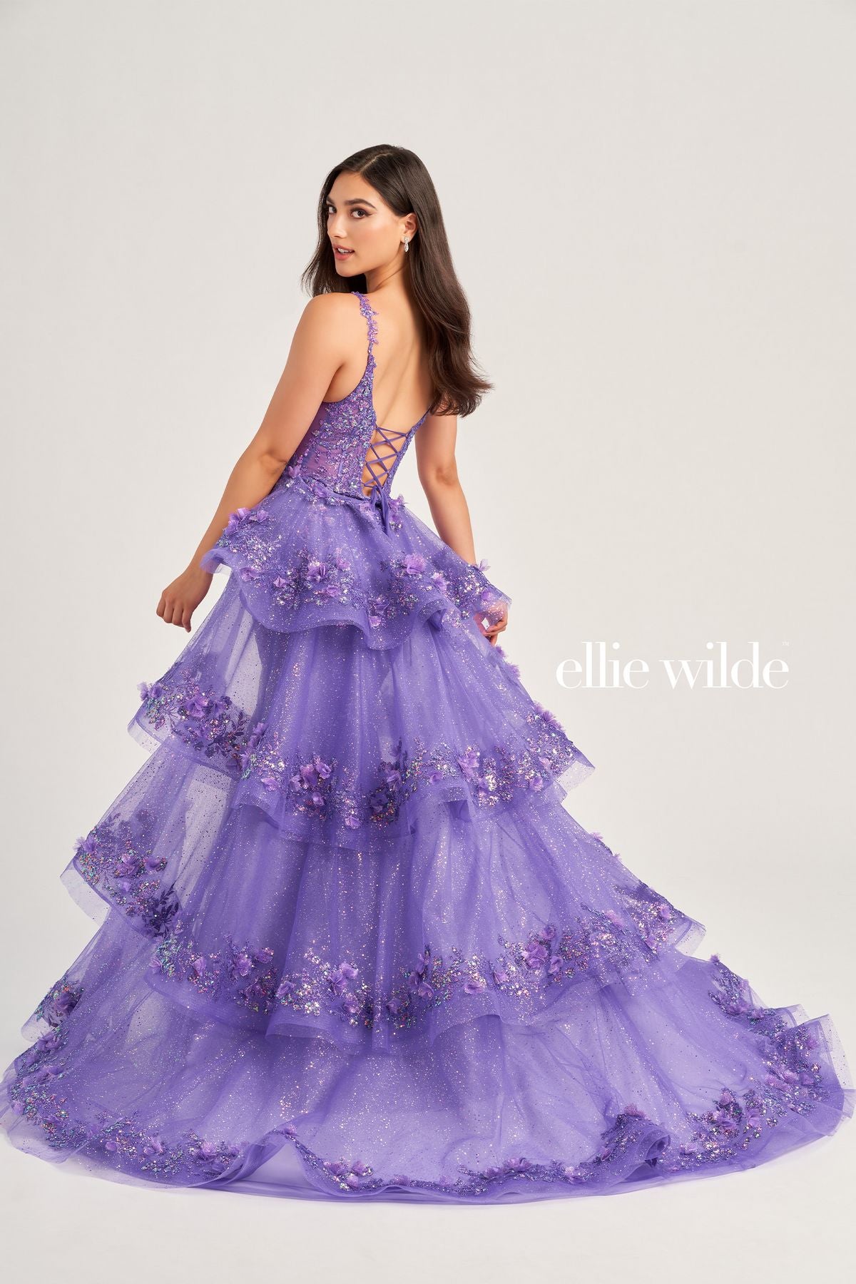 Ellie Wilde EW35045 Long Formal Glitter Prom Dress