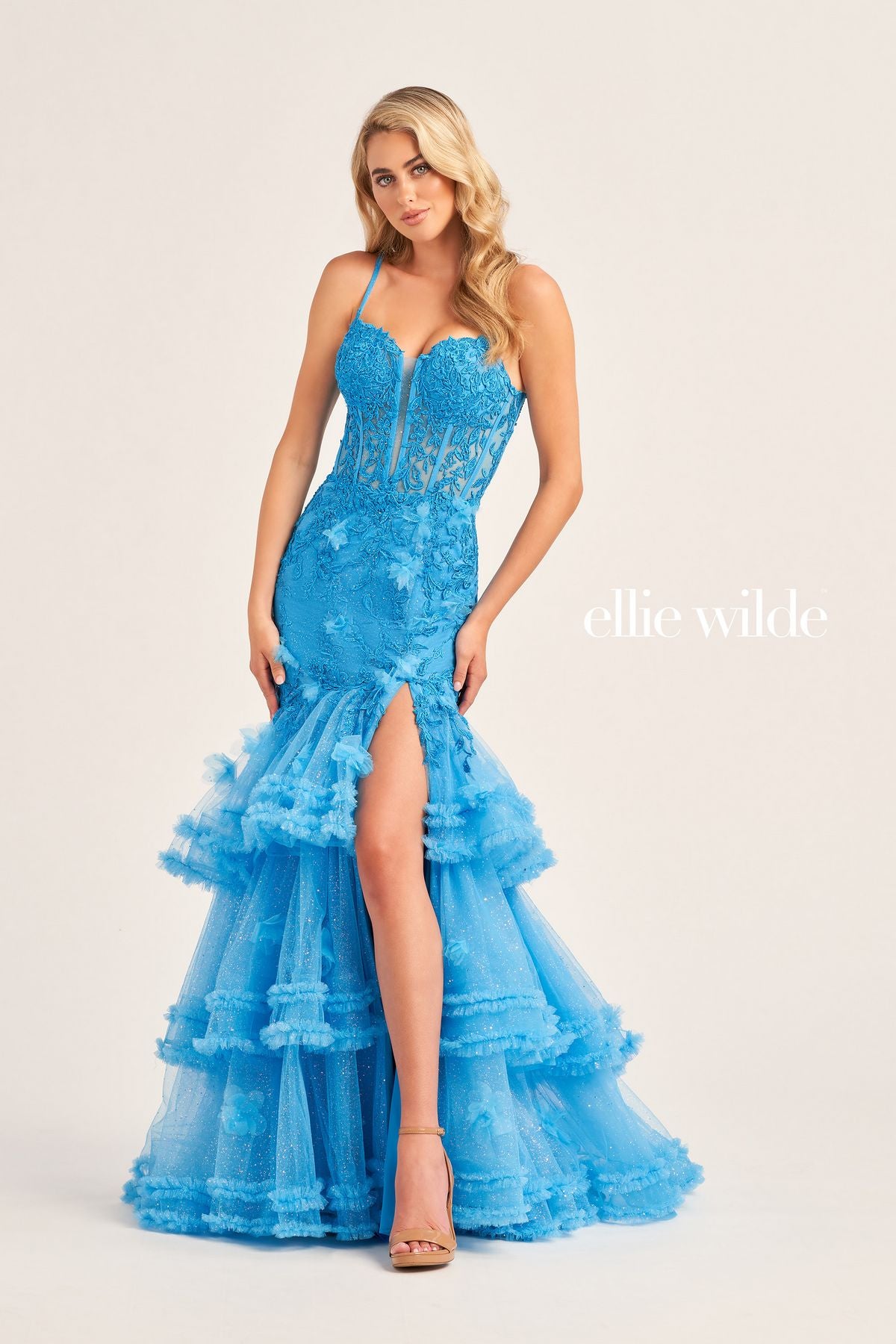 Prom Dresses Prom Long Mermaid Glitter Formal Dress Ocean Blue