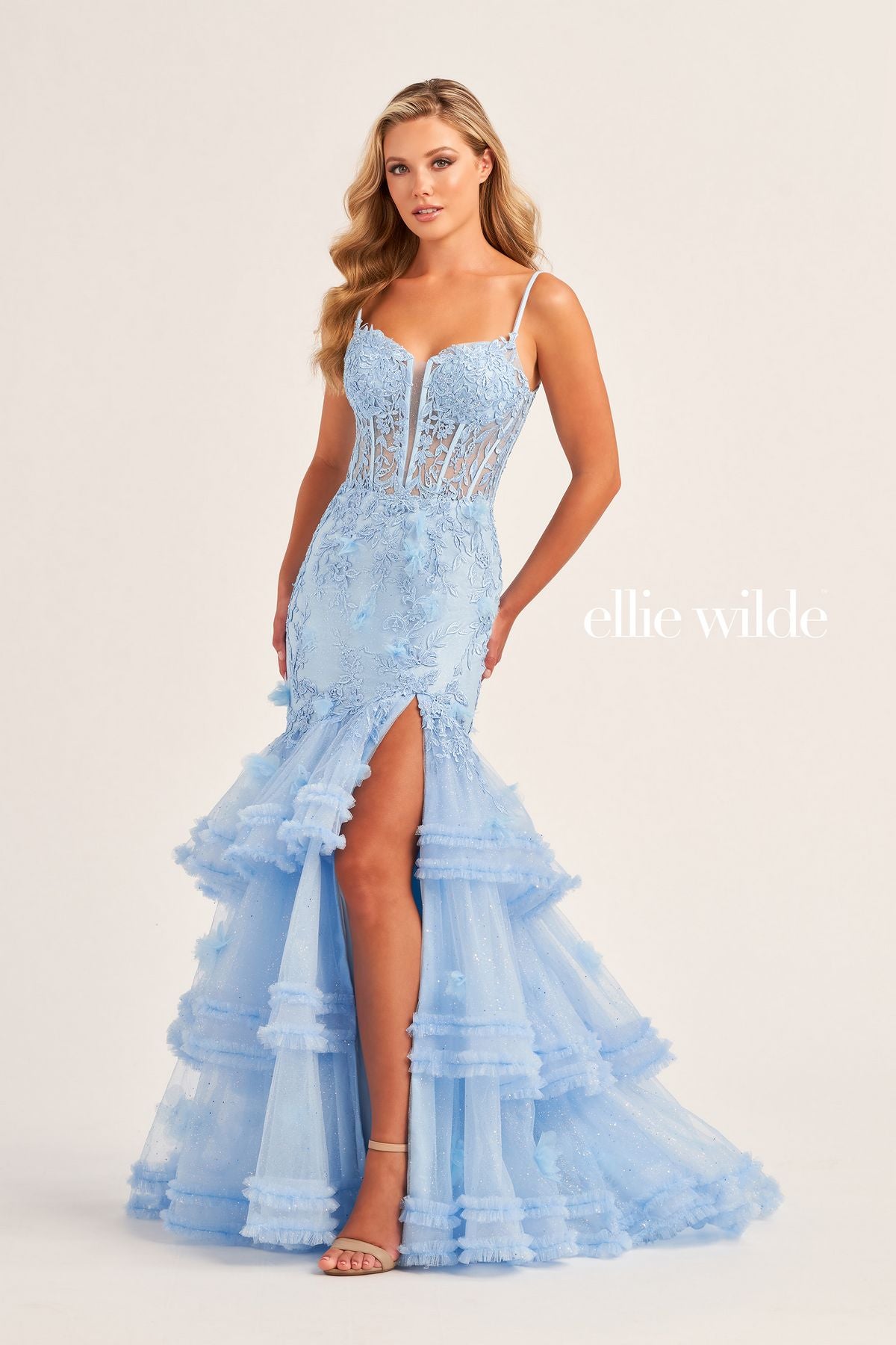 Prom Dresses Prom Long Mermaid Glitter Formal Dress Light Blue