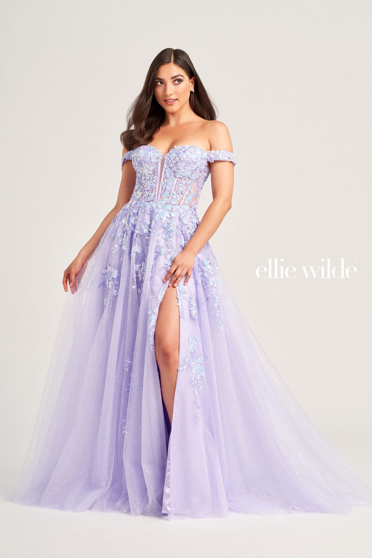 Ellie Wilde EW35058 Long Beaded Ball Gown Prom Dress