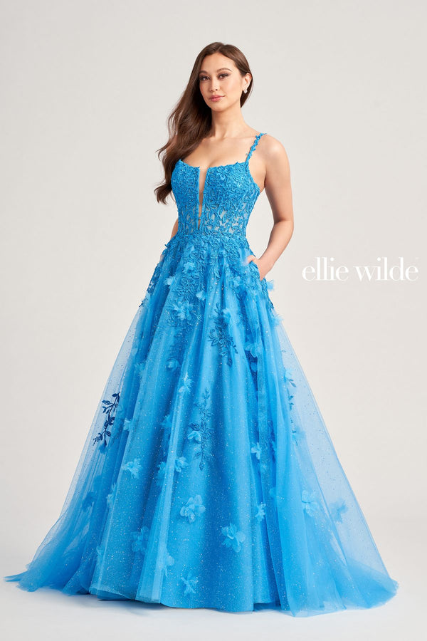 Ellie Wilde EW35081 Prom Long Beaded Applique Ball Gown