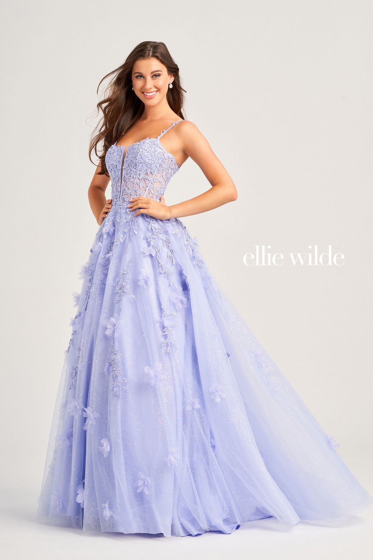 Ellie Wilde EW35081 Prom Long Beaded Applique Ball Gown