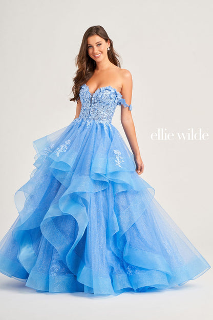 Prom Dresses Glitter Long Ball Gown Prom Dress Bluebell