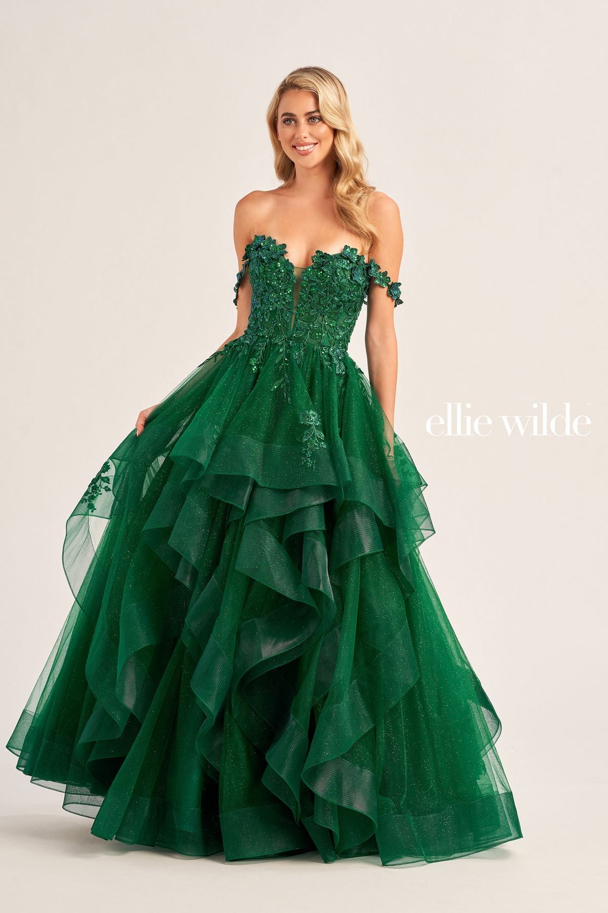 Prom Dresses Glitter Long Ball Gown Prom Dress Emerald