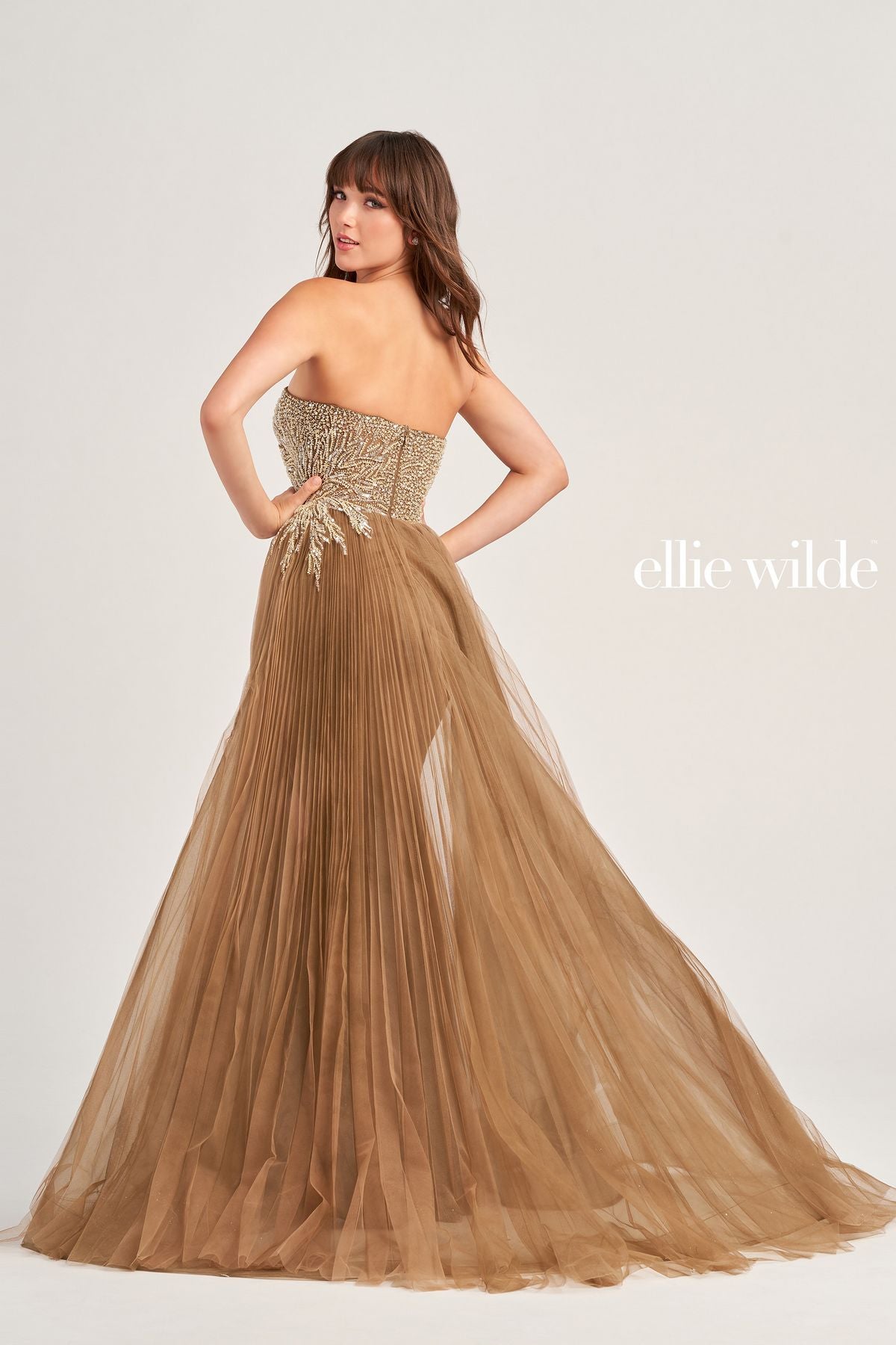 Ellie Wilde EW35085 Prom Long Fitted Overskirt Formal Dress