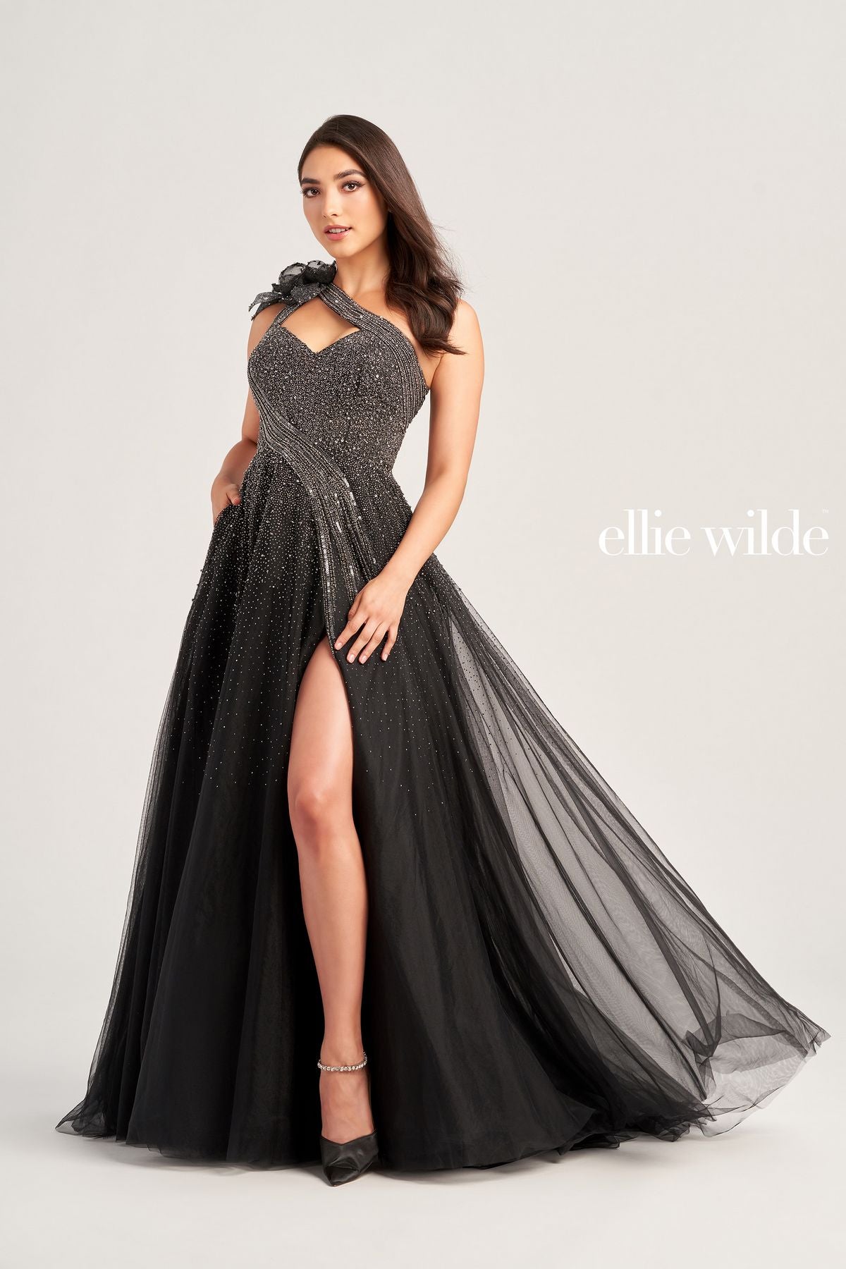 Ellie Wilde EW35086 Long Ball Gown Beaded Prom Dress