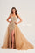 Prom Dresses Long Fitted Sequin Overskirt Prom Dress Tan