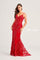 Prom Dresses Long Formal Fitted Sequin Prom Gown Red