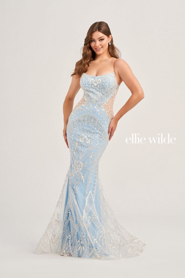 Ellie Wilde EW35097 Long Fitted Sequin Formal Prom Dress