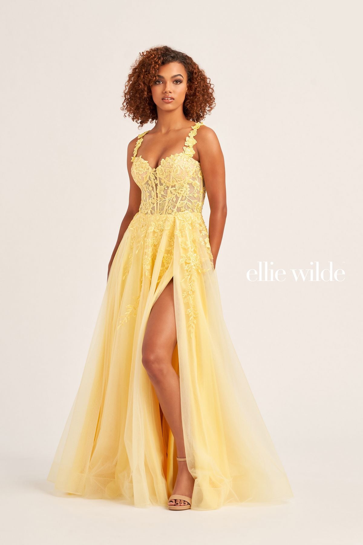 Prom Dresses Prom Long Formal Glitter Ball Gown Light Yellow
