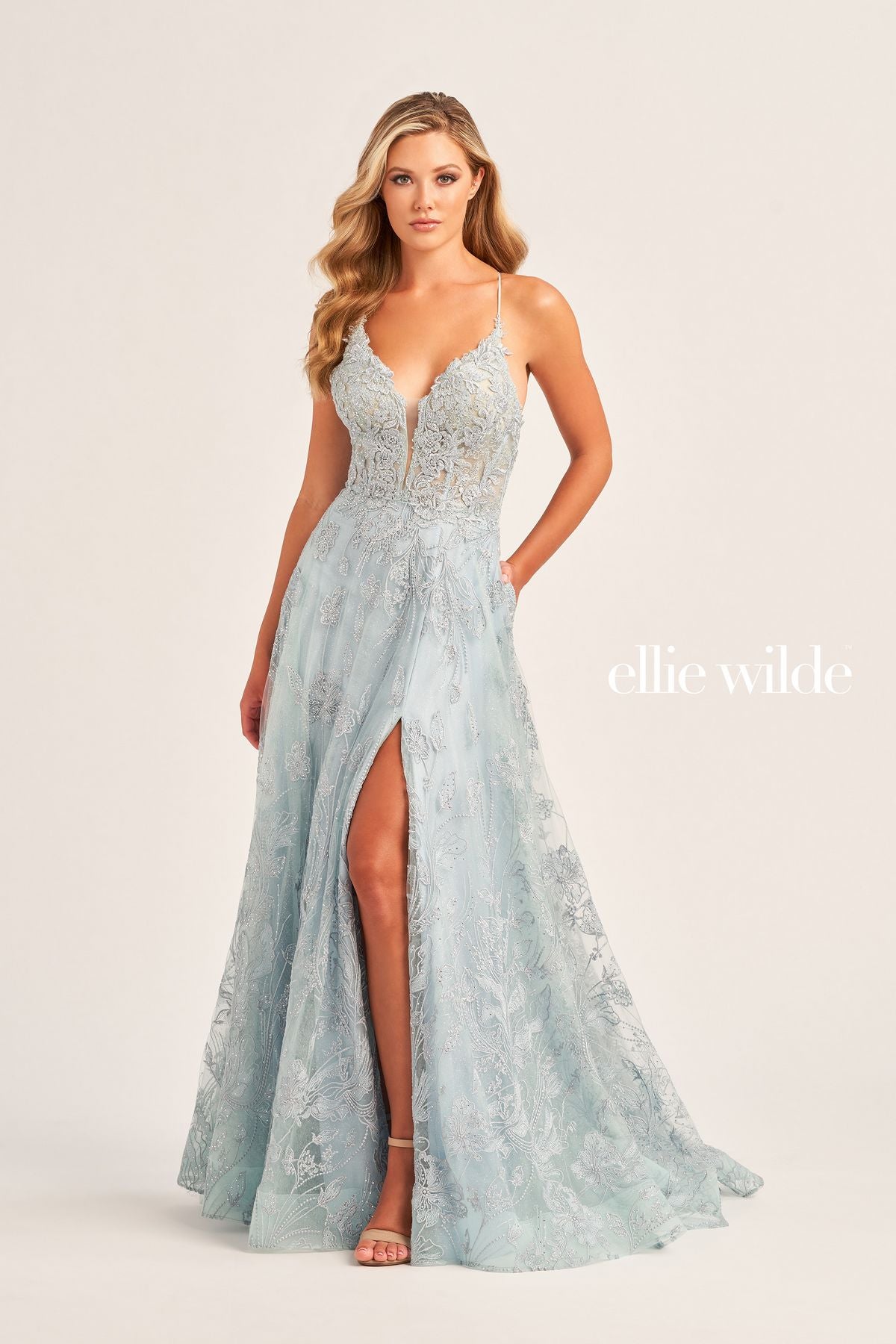 Ellie Wilde EW35103 Long Formal Glitter Evening Prom Dress