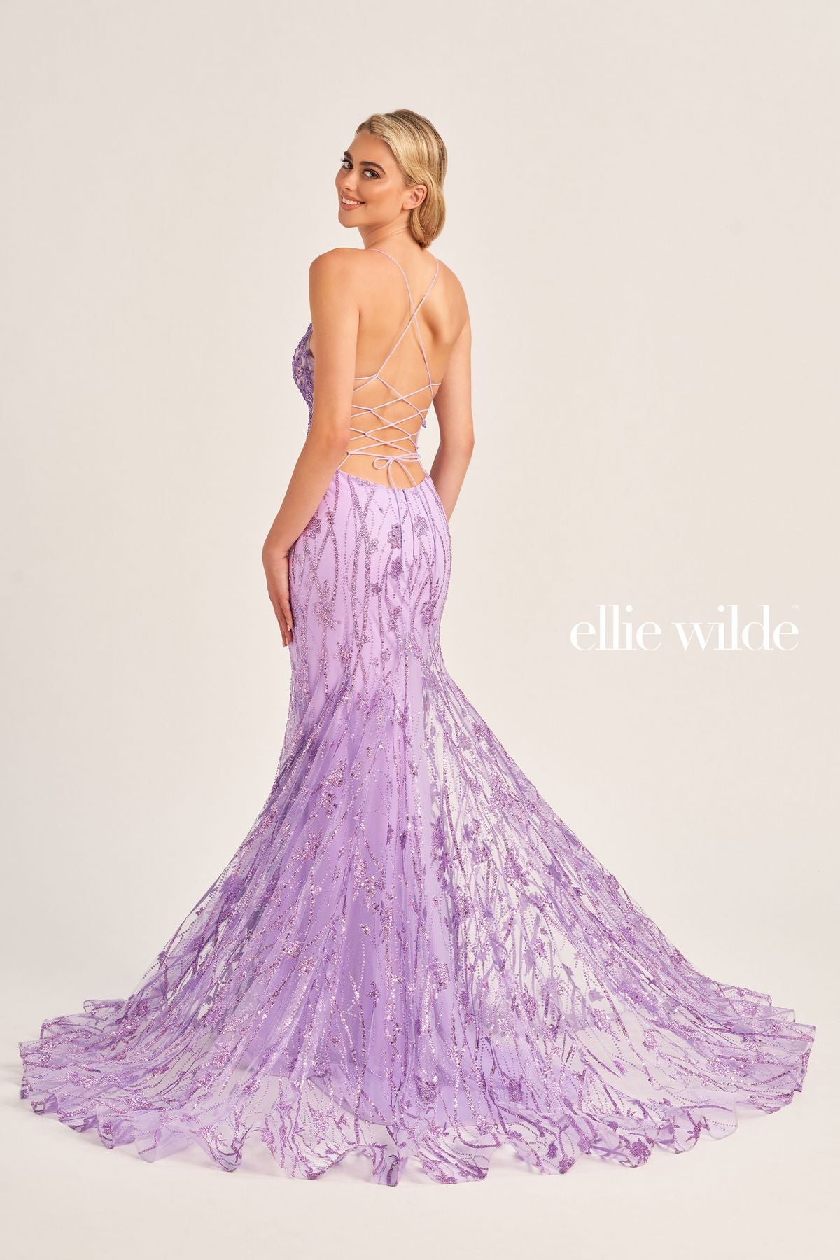 Ellie Wilde EW35104 Prom Long Fitted Sequin Formal Dress