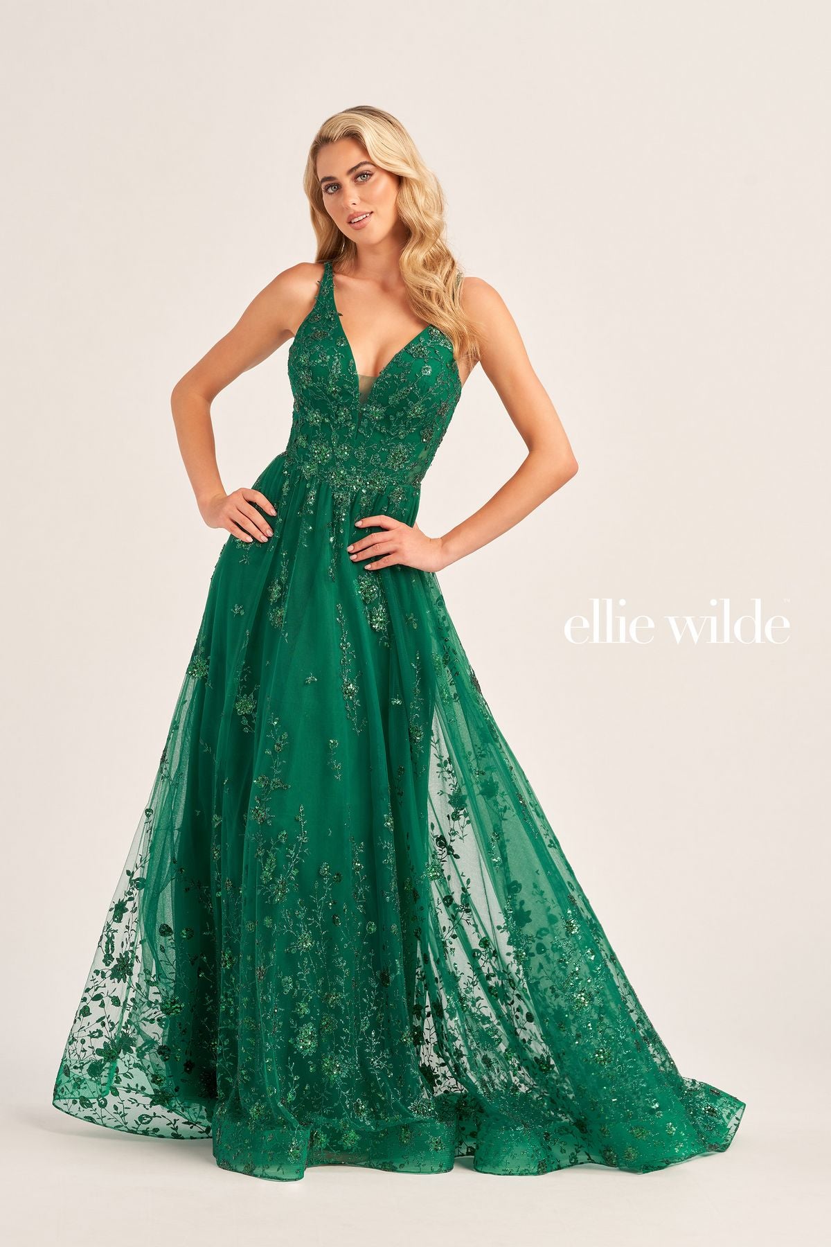 Ellie Wilde EW35105 Prom Long Formal Glitter Evening Gown