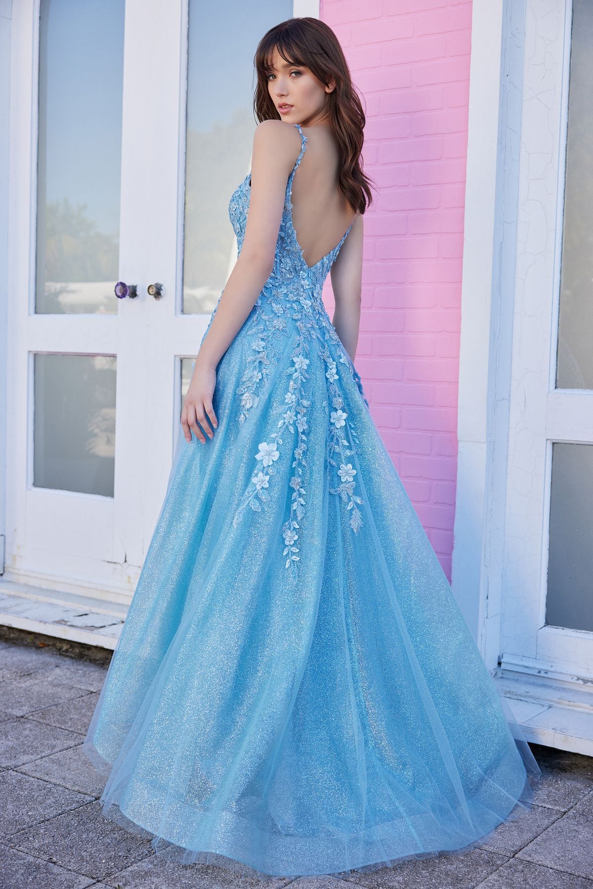 Ellie Wilde EW35108 Long Ball Gown Glitter Pocket Prom Dress