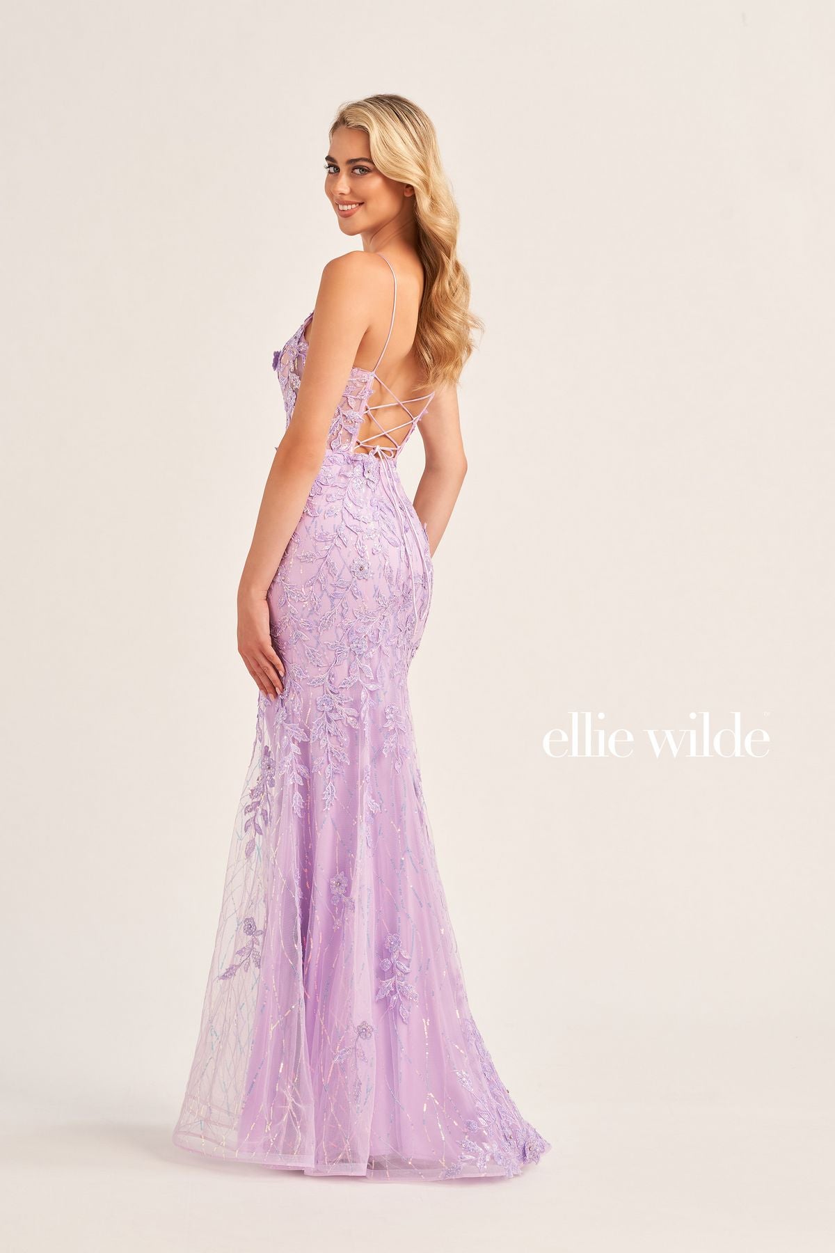 Ellie Wilde EW35110 Long Fitted Formal Overskirt Prom Gown