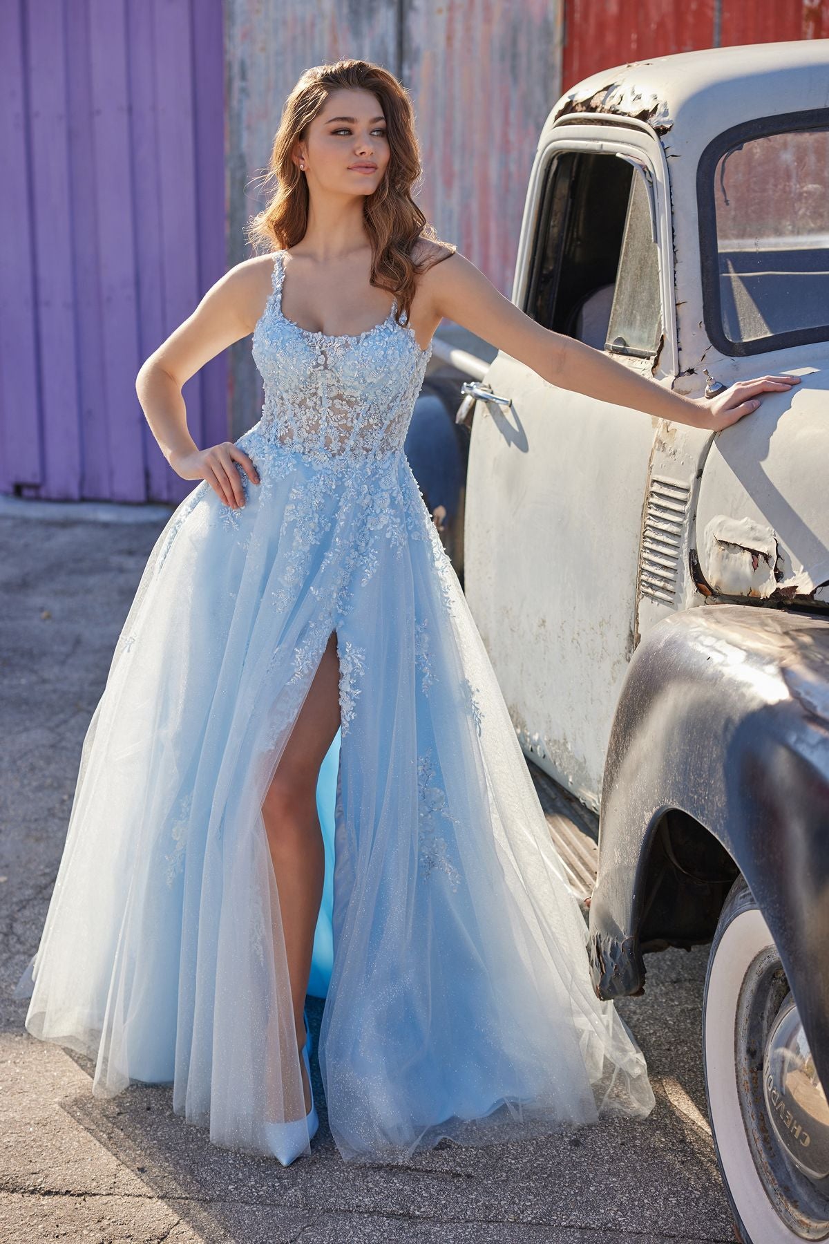 Ellie Wilde EW35118 Prom Ball Gown Glitter Formal Long Dress - Lilac / 20 Ellie Wilde EW35118 Prom Ball Gown Glitter Formal Long Dress - Lilac / 20