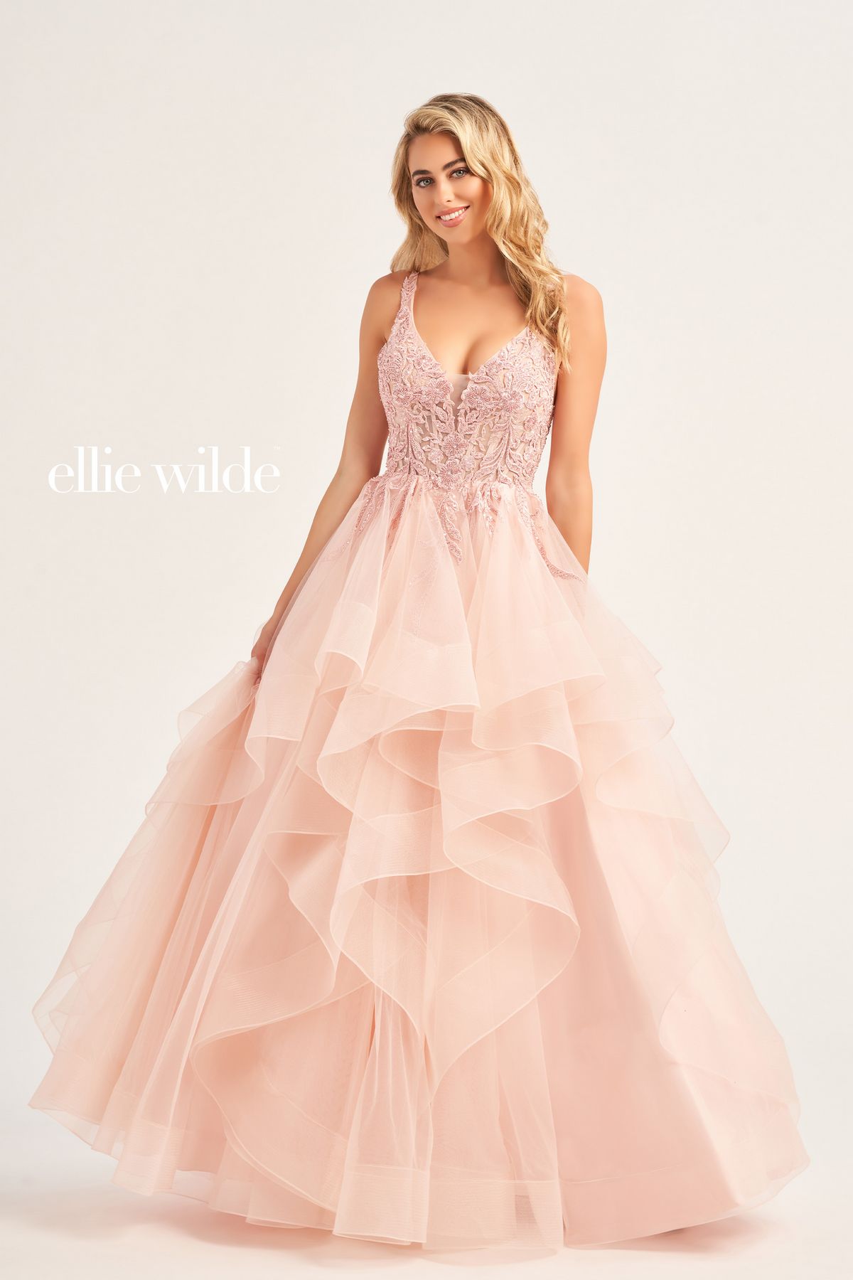 Ellie Wilde EW35119 Long Beaded Prom Ball Gown