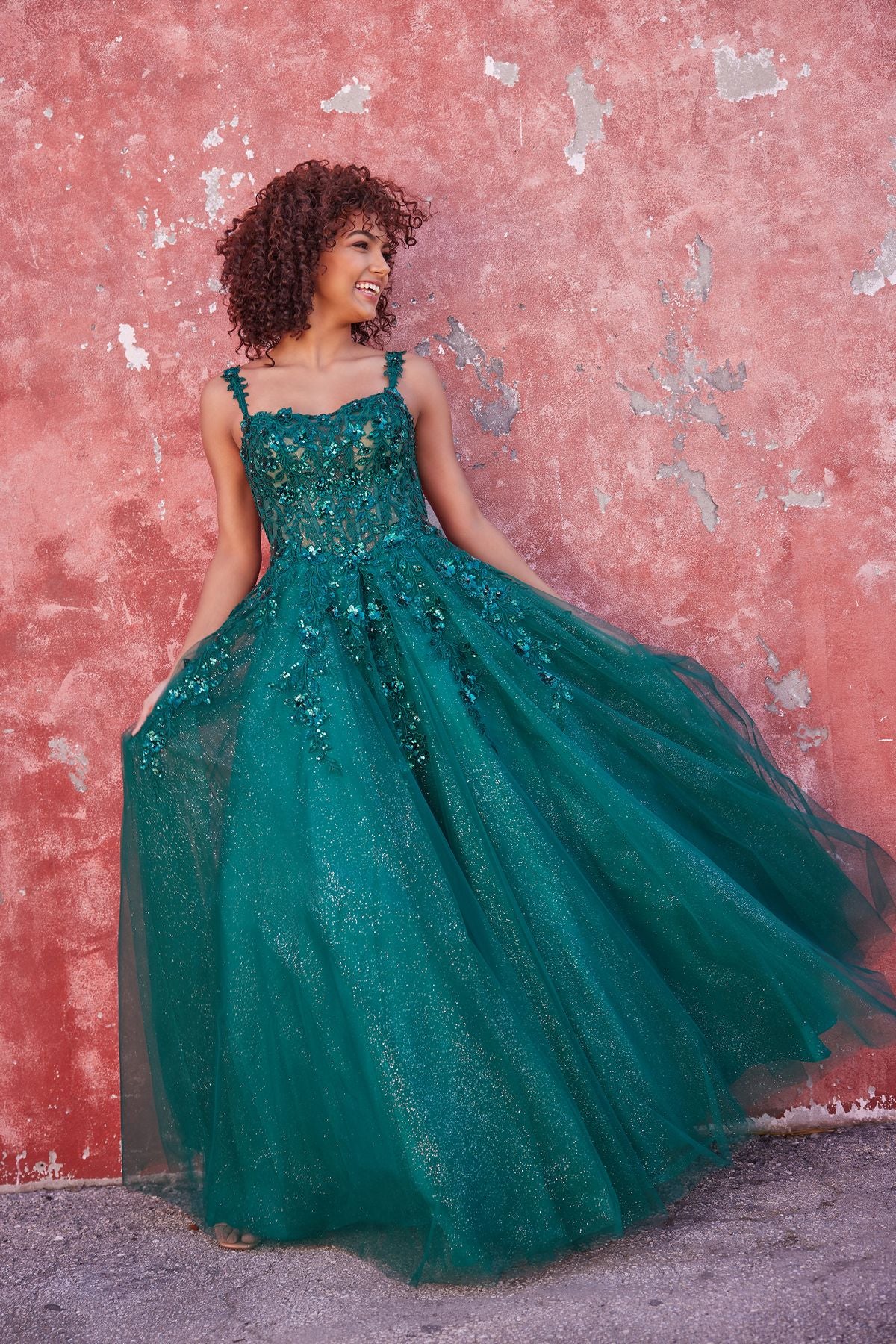 Prom Dresses Prom Long Glitter Ball Gown Emerald
