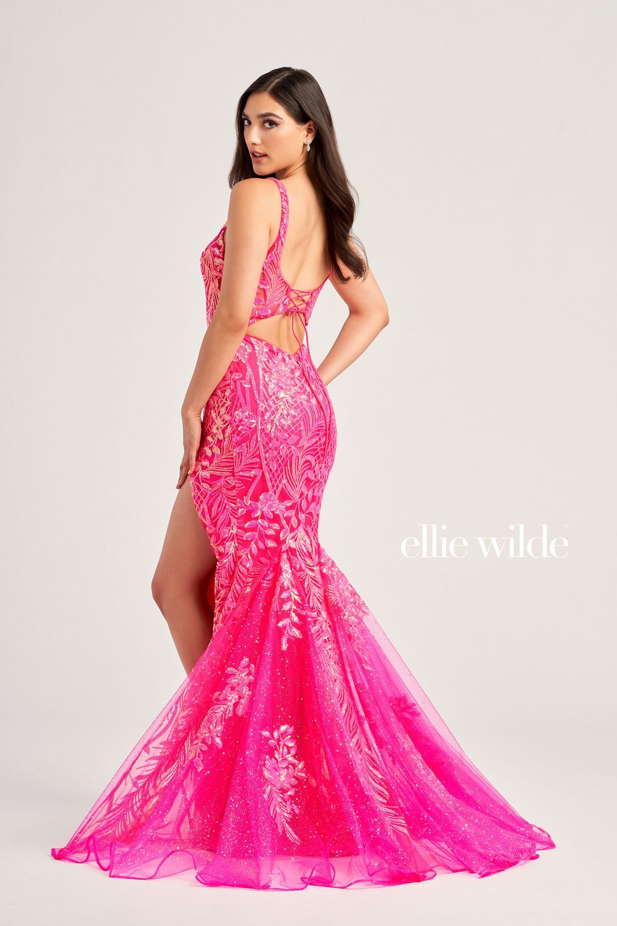 Ellie Wilde EW35201 Long Formal Sequin Pocket Prom Dress