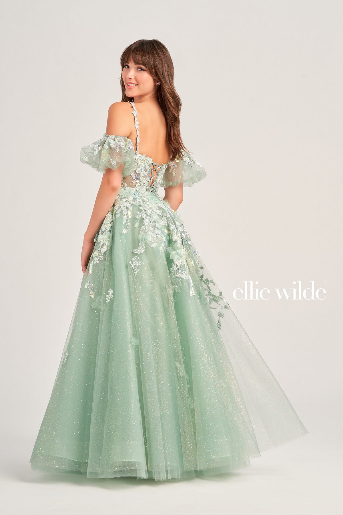 Ellie Wilde EW35205 Long Ball Gown Beaded Pocket Prom Dress