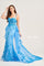 Prom Dresses Long Formal Glitter Overskirt Prom Gown Ocean Blue