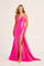Prom Dresses Long Formal Fitted Slit Prom Dress Hot Pink