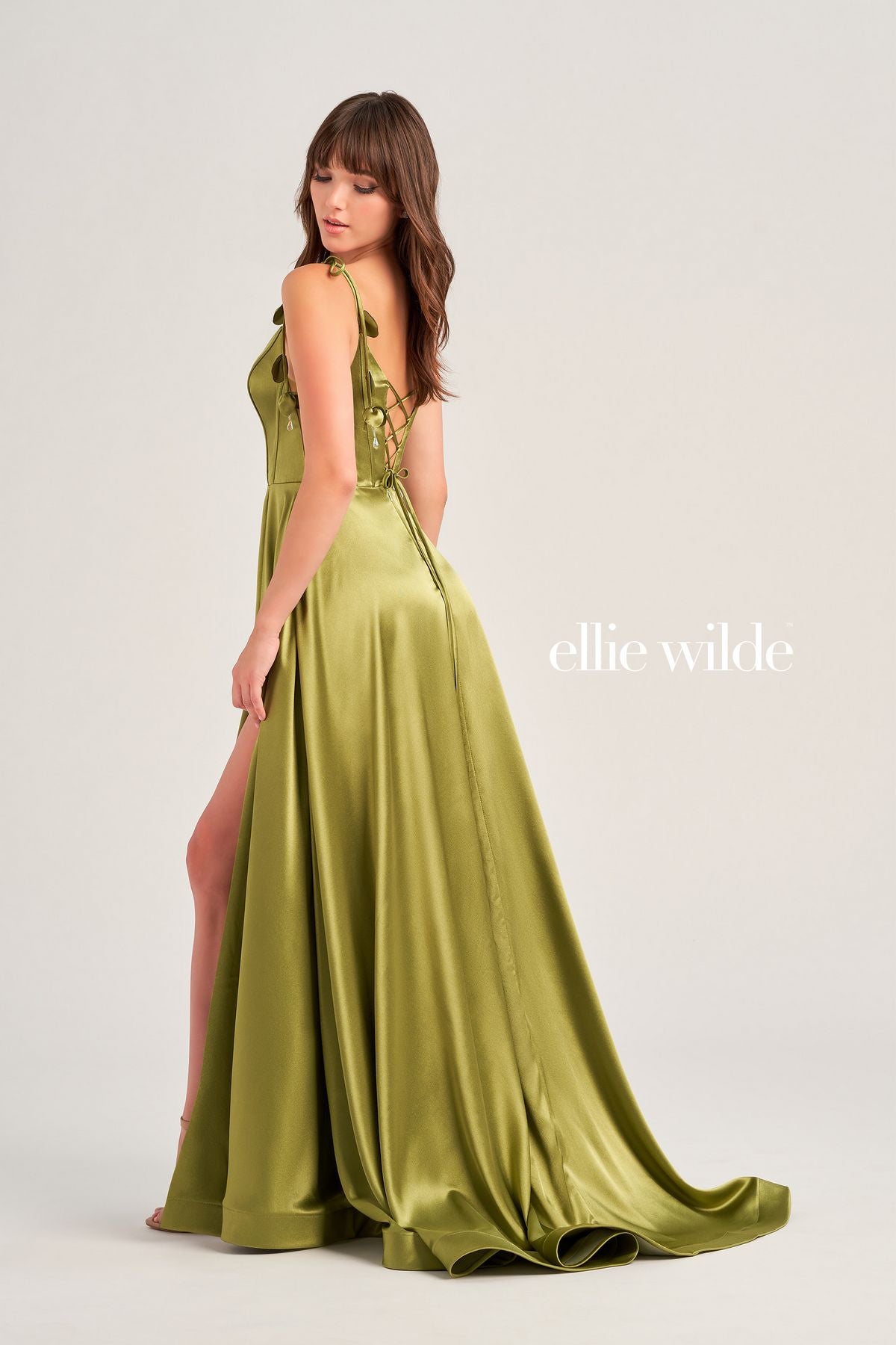 Ellie Wilde EW35215 Formal Long A Line Slit Prom Dress
