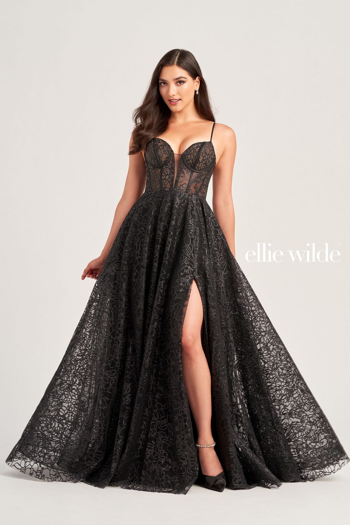 Ellie Wilde EW35216 Long Beaded Formal Pocket Prom Dress