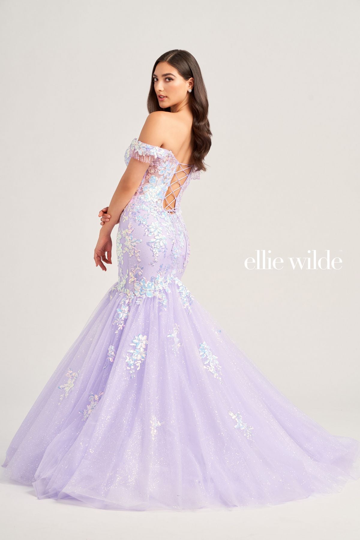 Ellie Wilde EW35219 Long Mermaid Glitter Evening Prom Gown