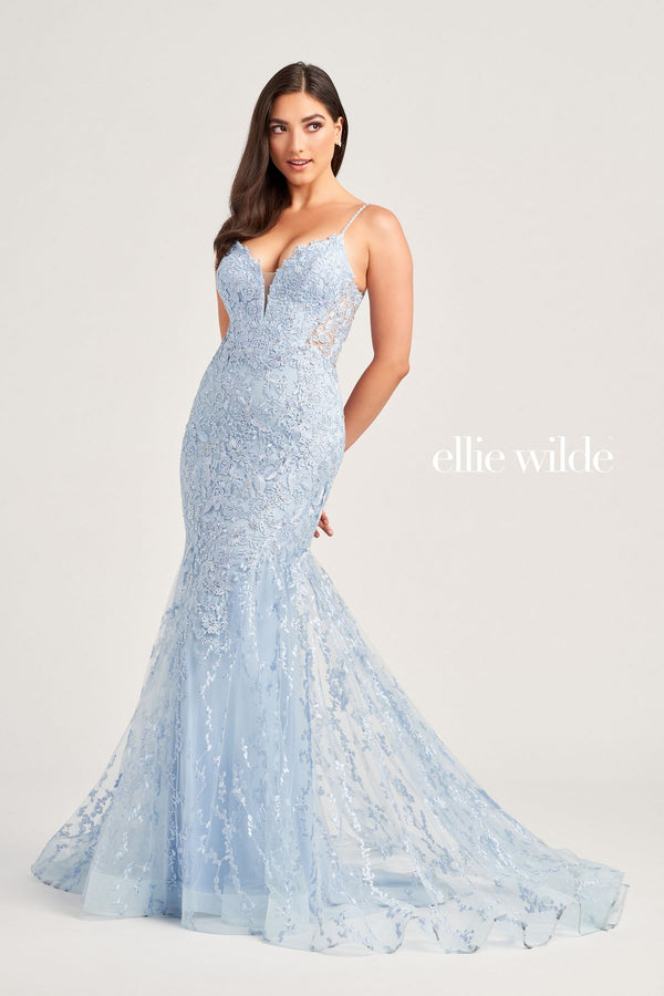 Ellie Wilde EW35221 Mermaid Long Formal Beaded Prom Dress